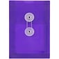 JAM Paper® Plastic Envelopes with Button and String Tie Closure, Open End, 4.25 x 6.25, Purple Poly, 12/pack (473B1PU)