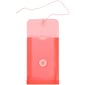 JAM Paper® Plastic Envelopes with Button and String Tie Closure, Open End, 4.25 x 6.25, Red, 12/Pack (473B1RE)