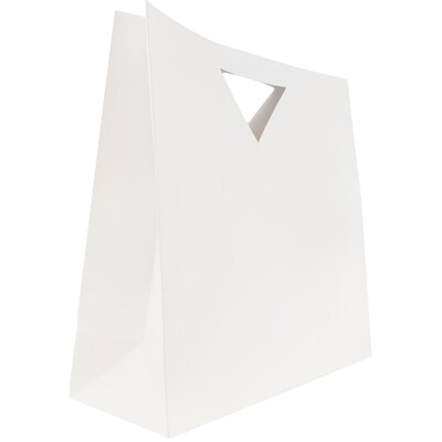 JAM Paper® Die Cut Gift Bag, Large, 15 x 5.5 x 15, White, Sold individually (895DCWH)