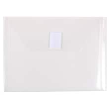 JAM Paper® Plastic Envelopes with Hook & Loop Closure, Index Booklet, 5.5 x 7.5, Clear Poly, 12/Pa