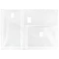 JAM Paper® Plastic Multi-Pocket Envelopes with Hook & Loop, 3 Pockets, Letter Booklet, 9.75 x 13, Cl