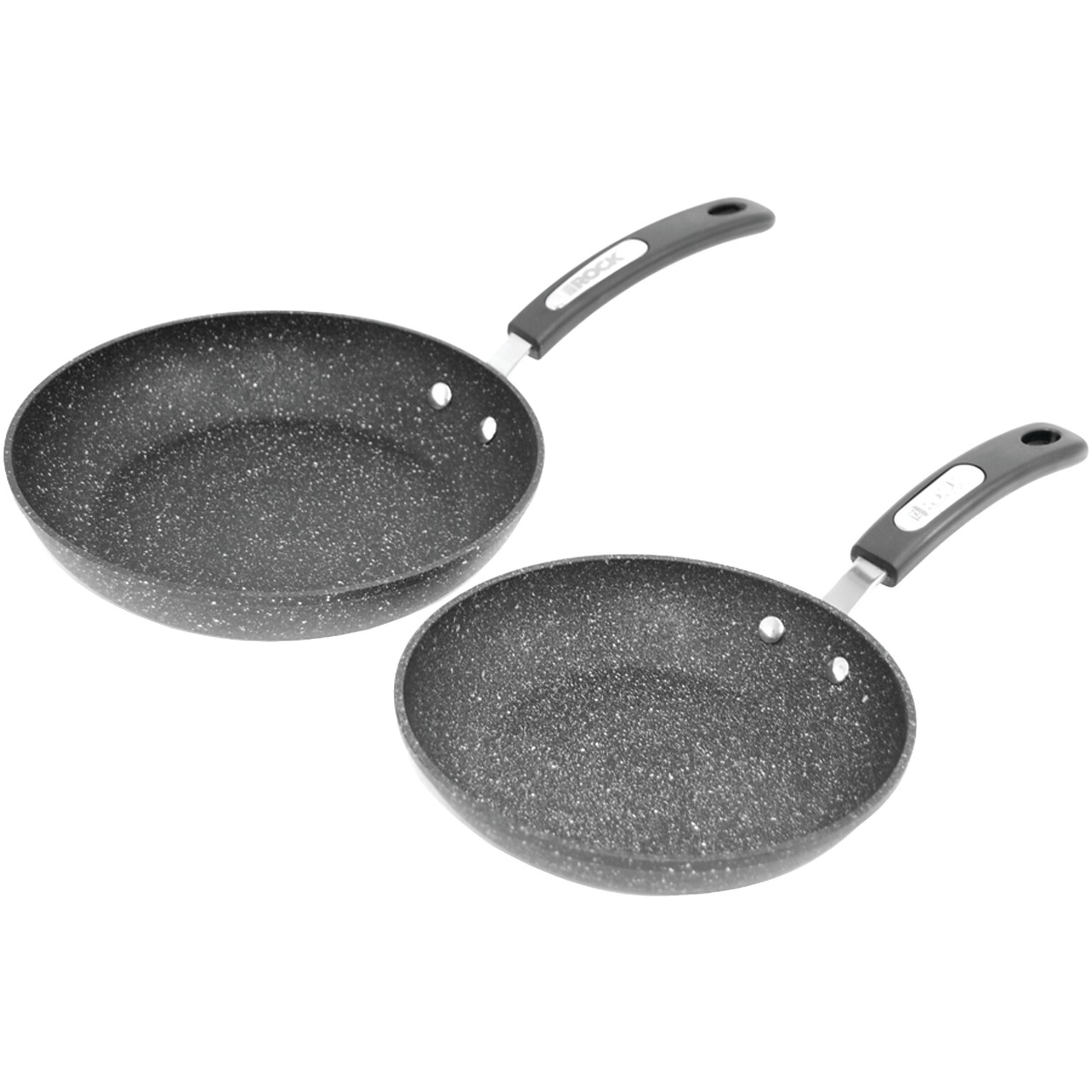 Starfrit Aluminum Fry Pans with Bakelite Handles, Black, 2/Pack (SRFT060740)