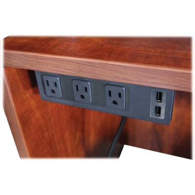 Lorell Under Desk AC Power Center with USB Charger, Black (LLR33993)