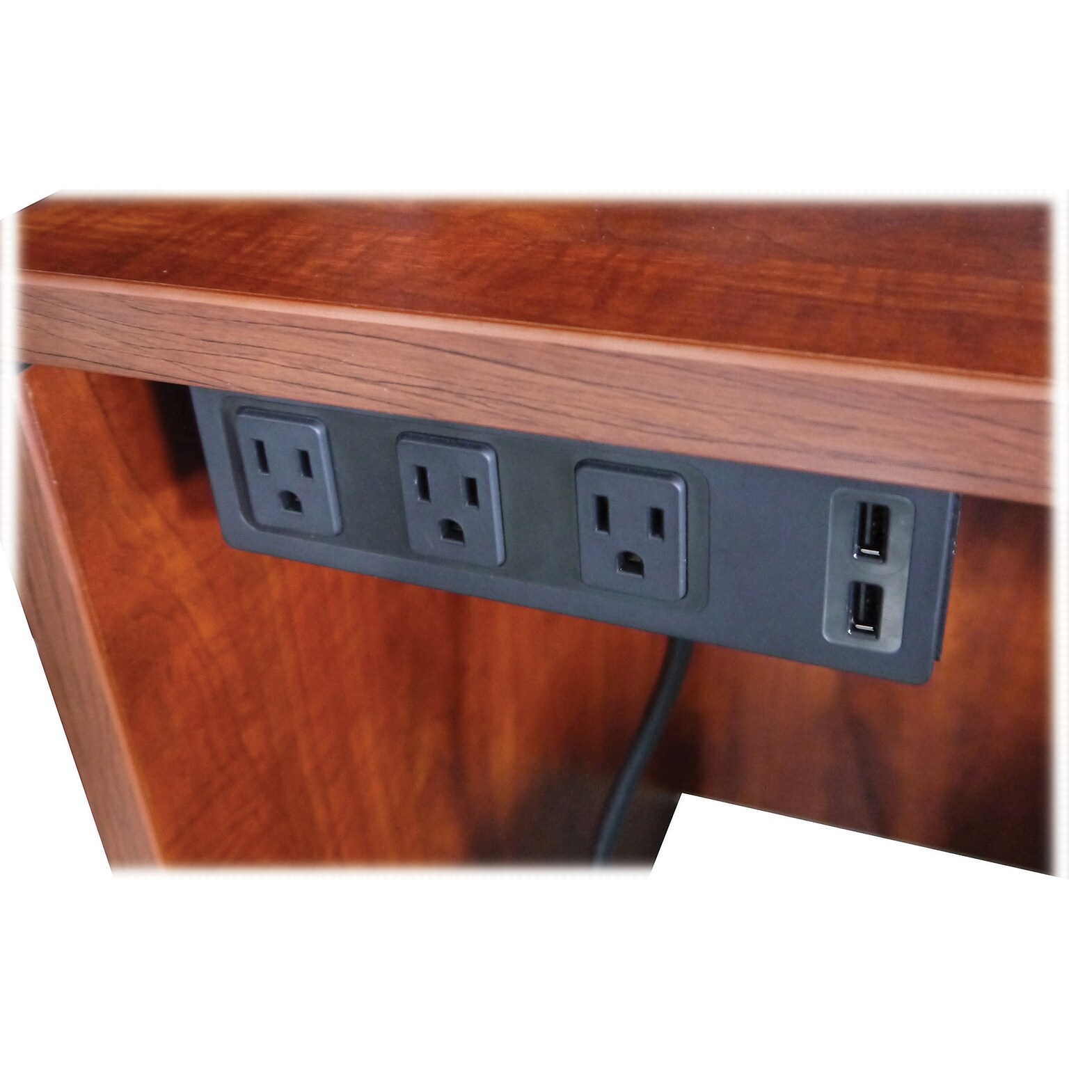 Lorell Under Desk AC Power Center with USB Charger, Black (LLR33993)