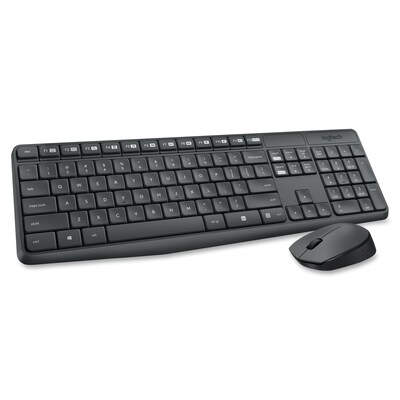 Logitech MK235 USB Wireless Optical Keyboard and Mouse Set, Black (920-007897)