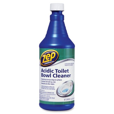 Zep Commercial Acidic Toilet Bowl Cleaner, Liquid Solution, 0.25 gal (32 fl oz), Fresh Minty Pine Scent, 1 Each, Blue