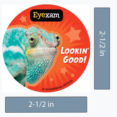 SmileMakers® Animal Eye Exam Stickers, 2-1/2”H x 2-1/2”W, 100/Roll