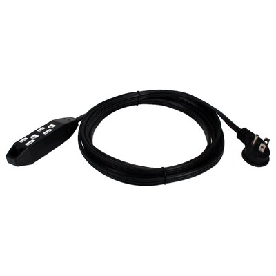 QVS 15 3 Outlet 3-Prong Power Extension Cord, Black (PC3RX-15)