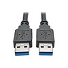 Tripp Lite U320-006-BK 6 SuperSpeed USB 3.0 Type A Male/Male Data Transfer Cable, Black (12253352)