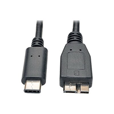 Tripp Lite U426-003-G2 3 USB 3.1 Type C to Micro USB 3.0 Type B Male/Male Data Transfer Cable, Black