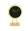 Cole & Grey Stainless Steel Table Clock; Black / Gold