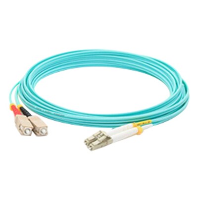 AddOn® ADD-SC-LC-6M5OM3 6 m SC to LC Male/Male Fiber Optic Duplex Patch Cable, Aqua