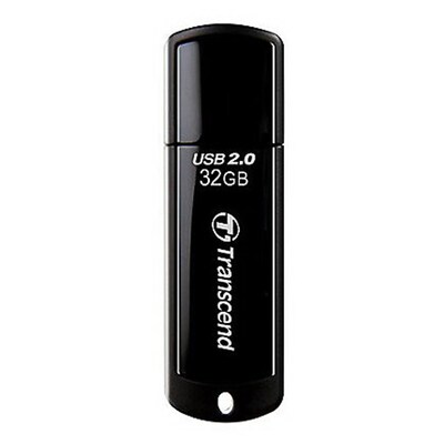 Transcend® JetFlash®350 32GB 15 MBps Read/11 MBps Write USB 2.0 Flash Drive, Black (TS32GJF350)