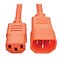 Tripp Lite 6 IEC-320-C14 to IEC-320-C13 Male/Female Standard Computer Power Extension Cord, Orange