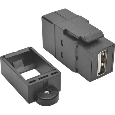 Tripp Lite U060-000-KP-BK USB 2.0 Type-A Female/Female All-in-One Keystone/Panel Mount Coupler, Black (12188073)