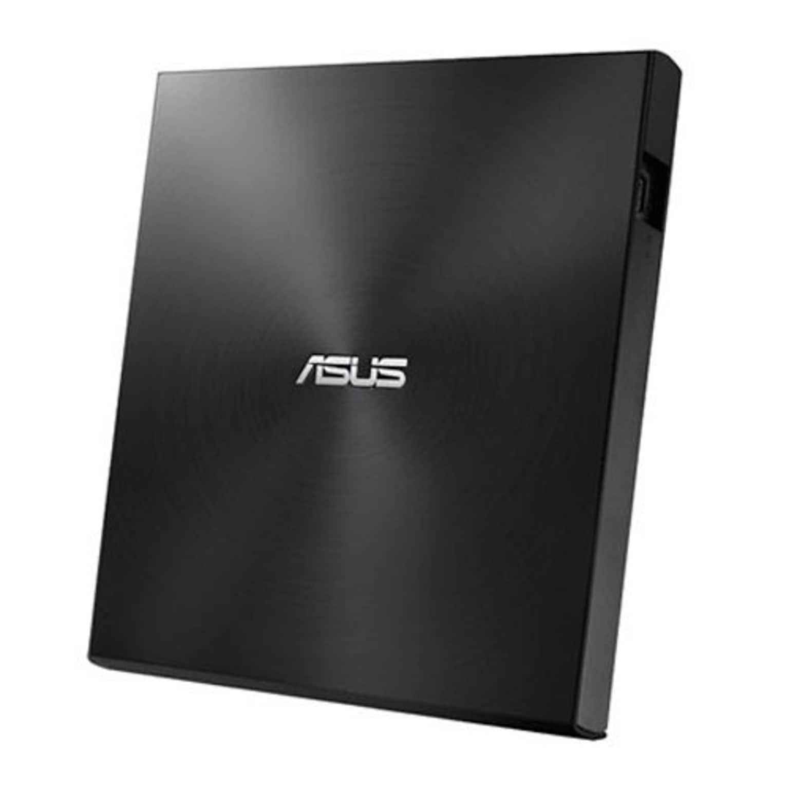 ASUS® SDRW08U7MUBLKGA Ultra-Slim External DVD-Writer, USB 2.0, Black/Silver
