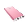 LAX Gadgets Dual USB Power Bank 10,000mAh Portable Battery, Rose