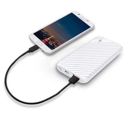 LAX Gadgets Compact USB Power Bank 4000mAh Portable Battery, White