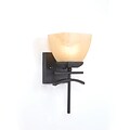 Yosemite 1-Light Vanity Light With Amber-Scavo Shade, Venetian Bronze