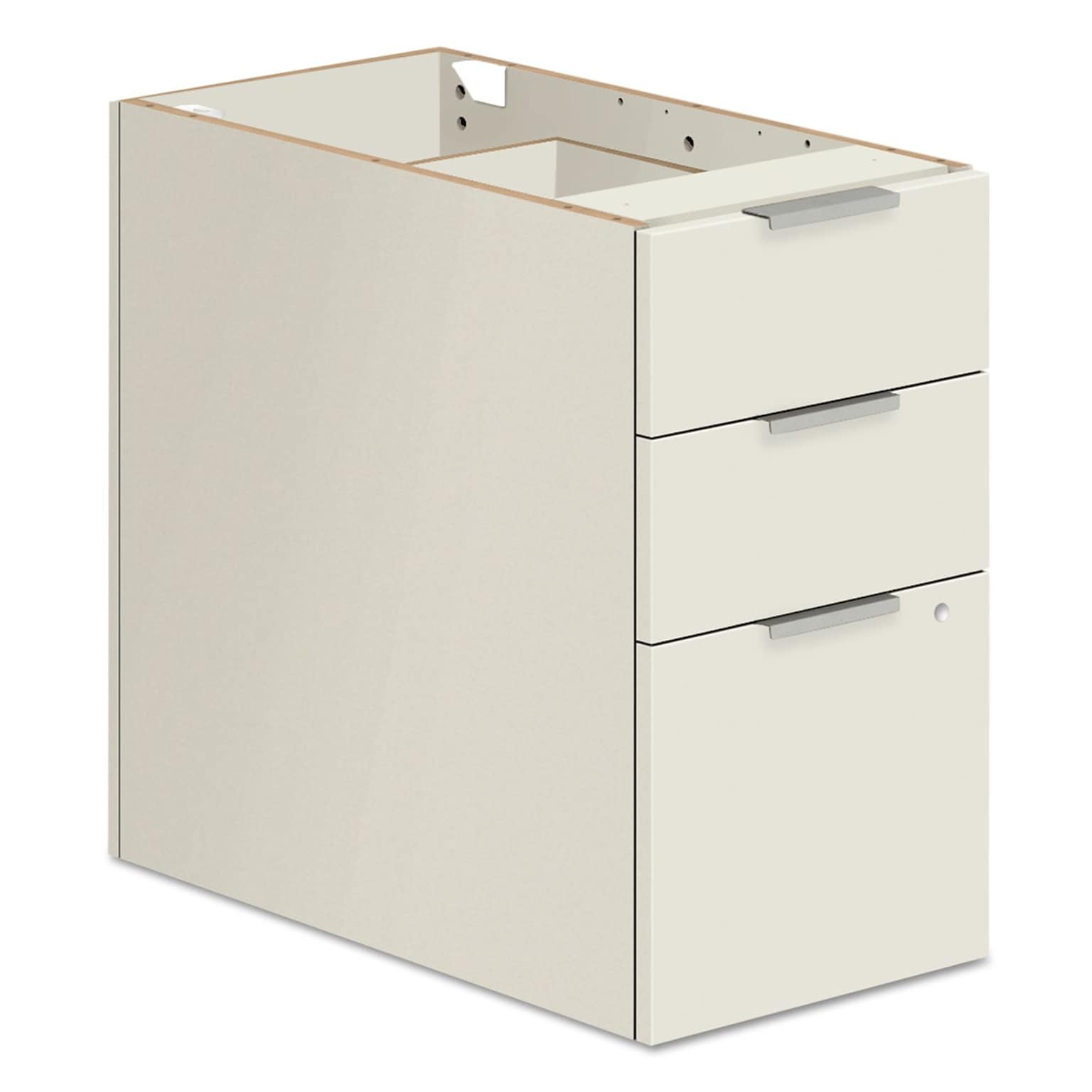 HON Voi 3-Drawer Vertical File Cabinet, Letter/Legal Size, Lockable, 28.5H x 16W x 24D, Brilliant White (HONVSP24XW)