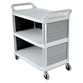 Rubbermaid® Enclosed 3-Shelf Utility Cart, Enclosed 3 Sides, White