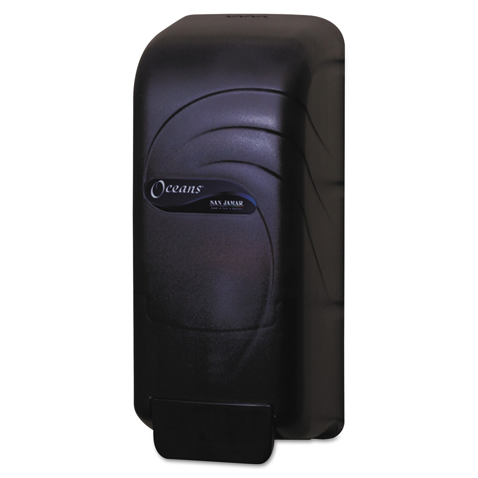 San Jamar Oceans Universal Liquid Soap Wall Dispenser, 800 mL, Black Pearl (SAN S890TBK)