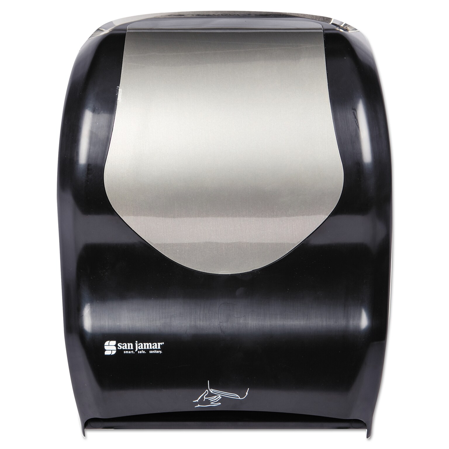 San Jamar Smart System With Iq Sensor Towel Dispenser, 16-1/2 x 9-3/4 x 12, Black/Silver (SJMT1470BKSS)