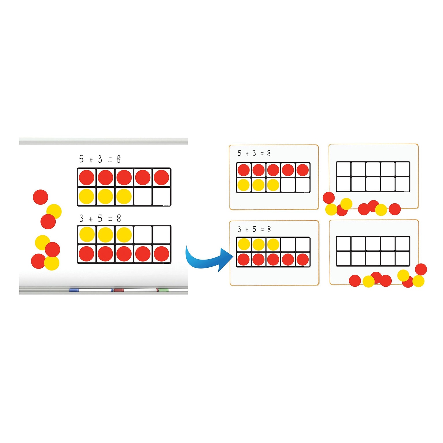 Dowling Magnets Ten Frames Magnet Set Math Magnetic Cut Outs, Set