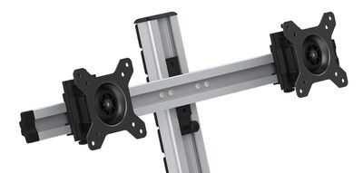 Rocelco Double Monitor Arm Accessory for the Ergonomic Floating Desk, Brushed Aluminum (EFD+2)