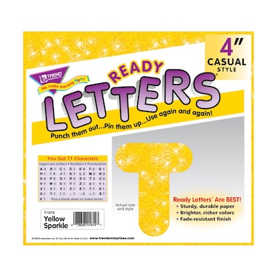 Trend® 4 Ready Letters®, Casual Sparkles, Yellow