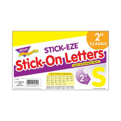 Yellow 2 Letters & Marks STICK-EZE® Stick-On Letters
