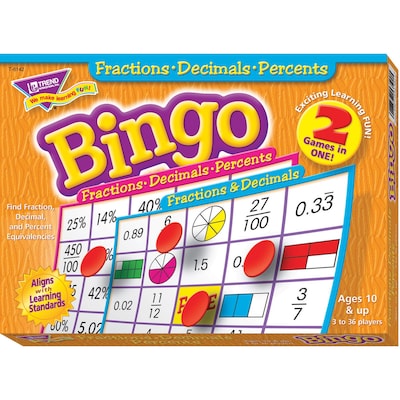 Bingo Games, Trend® Fractions, Decimals, and Percents
