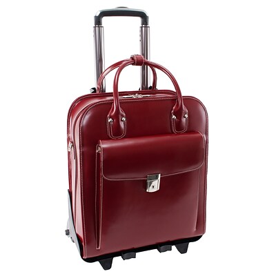 McKlein W Series Laptop Roller, Red Trimmed In Sand Leather (96496)