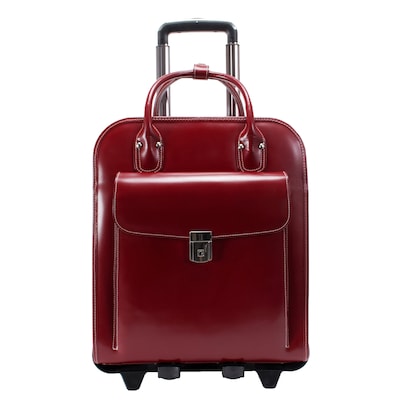 McKlein W Series Laptop Roller, Red Trimmed In Sand Leather (96496)