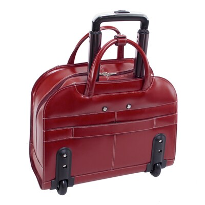 McKlein L Series Laptop Briefcase, Red Leather (96186A)