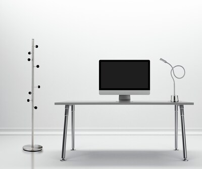 Adesso® Swizzle Coat Rack, Satin Steel (WK2030-22)