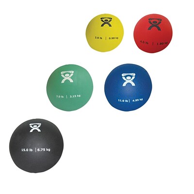 CanDo® Soft Pliable Medicine Ball; 5-piece set, 1 each: 2,4,7,11,15 lb