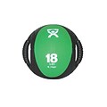 CanDo® Dual-Handle Medicine Ball; 9 Diameter, Green, 18 lb