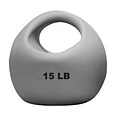 CanDo® One Handle Medicine Ball; 15 lb, Silver