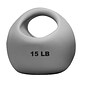 CanDo® One Handle Medicine Ball; 15 lb, Silver