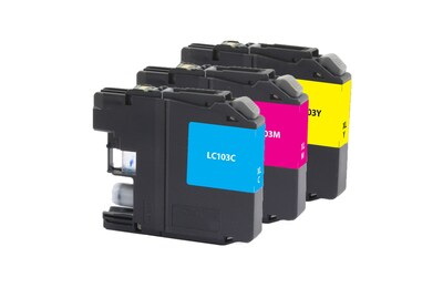 Quill Brand® Brother LC103 Remanufactured C/M/Y Ink Cartridge, High Yield, 3/Pack (LC1033PKS) (Lifetime Warranty)
