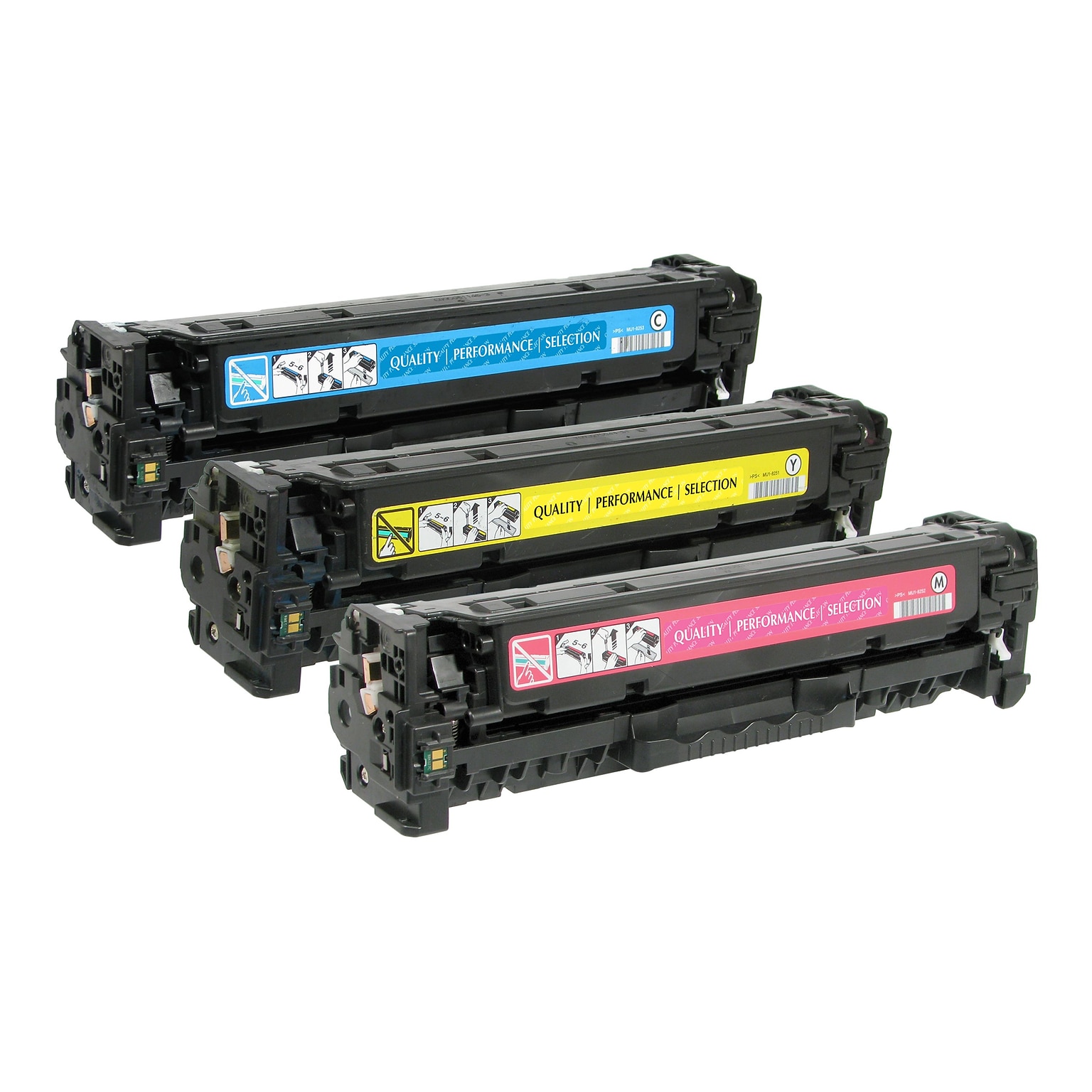 Quill Brand® Remanufactured Cyan/Magenta/Yellow Standard Yield Toner Cartridge Replacement for HP 305A (CF370AM), 3/Pack