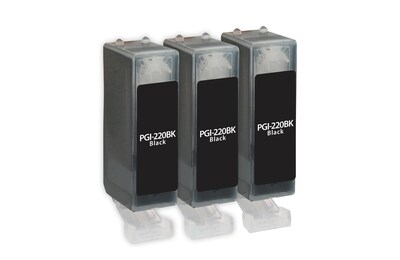 Quill Brand® Canon PGI-220/CLI-221 Remanufactured Black Ink Cartridge, Standard Yield, 3/Pack (2945B004) (Lifetime Warranty)