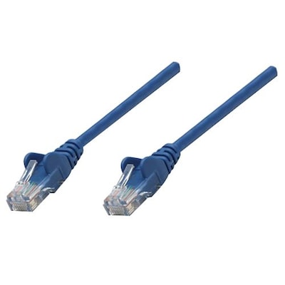 INTELLINET® 320634 Blue 100 RJ-45 Male/Male Cat5e Snag-free Booted UTP Network Cable for Network Device