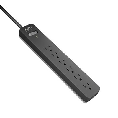 APC® SurgeArrest Essential PE63 6 Outlet 540 J Surge Suppressor, 3, Black/Gray