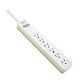 APC® SurgeArrest Essential PE66W 6 Outlet 1080 J Surge Suppressor, 6, White/Green