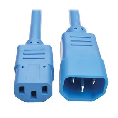 Tripp Lite 6 IEC-320-C13 to IEC-320-C14 Female/Male Heavy-Duty Power Extension Cord, Blue (P005-006-ABL)