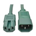 Tripp Lite IEC-320-C14 to IEC320C15 Male/Female Heavy-Duty Computer Power Cord, 6, Green (P018-006-AGN)