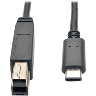 Tripp Lite USB Type-C to USB 3.0 Type-B Male/Male Data Transfer Cable, 3, Black (U422-003-G2)