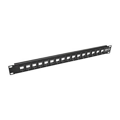 Tripp Lite 16-Port 1U Rack-Mount Unshielded Blank Keystone/Multimedia Patch Panel, Black (N062-016-KJ) (12364458)